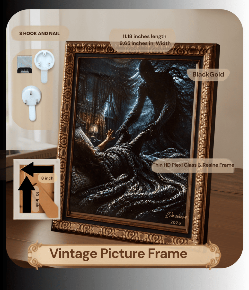Back and frame details of the No Dreams Are Perfect 8×10 antique-gold framed art print
